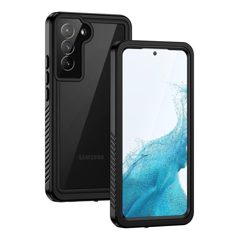 Lanhiem for Samsung Galaxy S22 Case, IP68 Waterproof Dustproof with Built-in Screen Protector, Heavy Duty Full Body Protective Phone Case for Samsung S22 5G, Black/Clear - Image 1