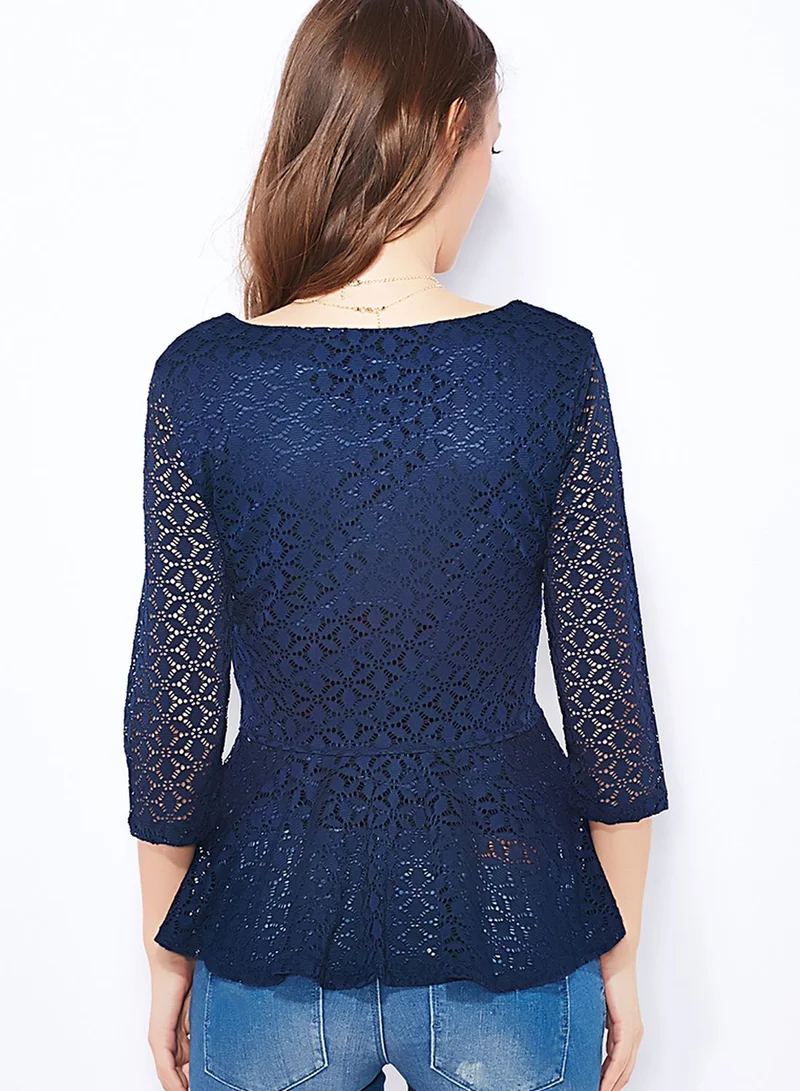 VERO MODA Jilla Lace Peplum Top