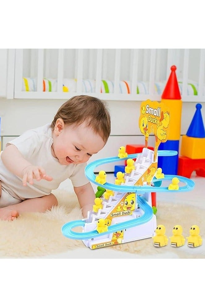 Electric Duck Climbing Toy – LED Track Slide with Music for Kids | 3 Ducks, Fun & Educational Gift - Image 5