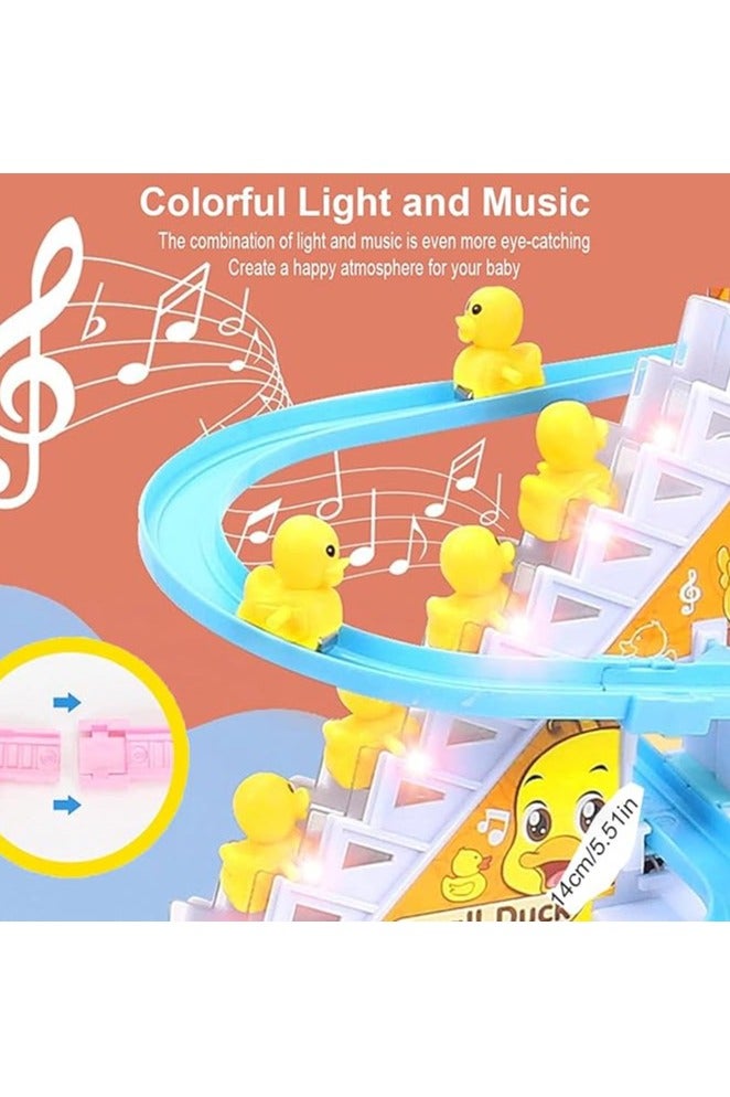 Electric Duck Climbing Toy – LED Track Slide with Music for Kids | 3 Ducks, Fun & Educational Gift - Image 3