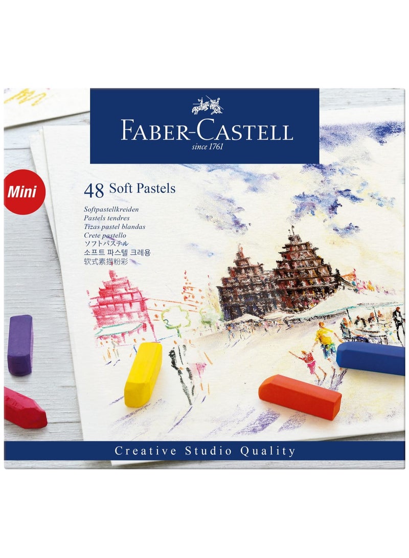 Faber-Castell Creative Studio Mini Soft Pastels Set, 48 Vibrant Colors - Art Supplies - Image 1