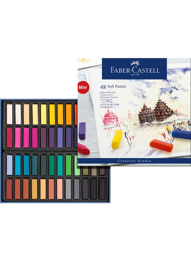 Faber-Castell Creative Studio Mini Soft Pastels Set, 48 Vibrant Colors - Art Supplies - Image 2