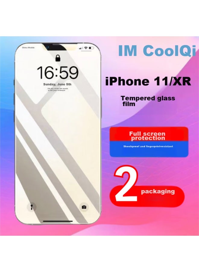Maikuqi Tempered Glass Screen Protector For Apple Iphone 11/xr, Full Coverage High Definition Anti-fingerprint Glass Film - 2 Pack - Image 1
