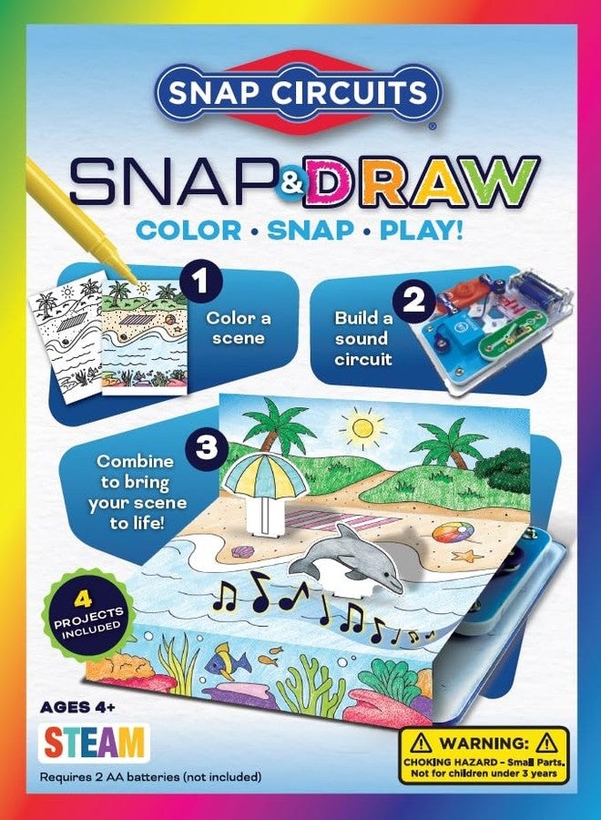 SNAP CIRCUITS Snap & Draw STEAM Toy for Boys and Girls | STEM Toy for Kids 4+ yrs | Art & Science Activity Kit | Building Kit - Image 1