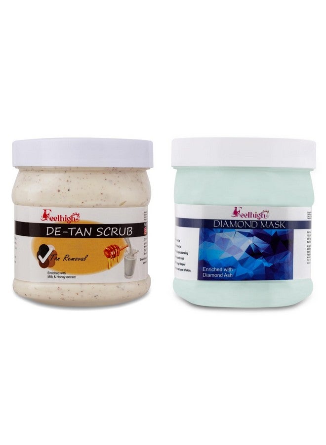 Feelhigh Face and Body Detan Scrub500gm And Face Mask 500gm - Skin Care Products (DetanscrubANDdaimondmask) - Image 1