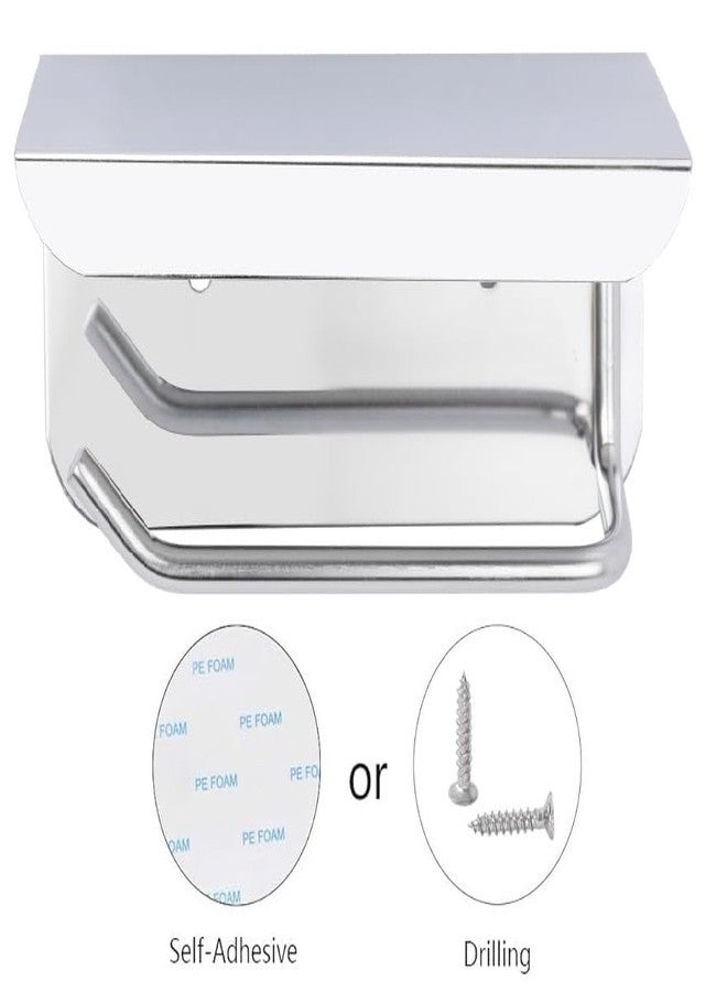 ACHRO Self Adhesive and Wall Mounting Toilet Paper Holder Stainless Steel (Pack of 2) - Image 2