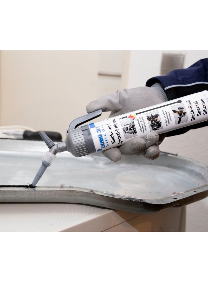 WEICON Black-Seal 200ml Presspack Silicone Adhesive Sealing Compound for Bonding Sealing of Pump Tanks Motor Gearbox and much more Pressure- Heat Resistant Black Grey - Image 4