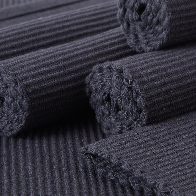 Encasa XO Dining Placemat Set of 6 | Solid Grey Color | Fine Ribbed Cotton Table mat | Size 19x13 in | Machine Washable - Image 5
