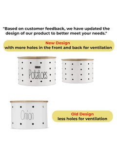 Hazel HAZEL Potato Containers for Kitchen | Potato Storage Containers, White, Store up to 4 Kg  - Image 3
