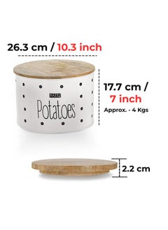 Hazel HAZEL Potato Containers for Kitchen | Potato Storage Containers, White, Store up to 4 Kg  - Image 5