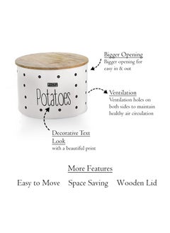 Hazel HAZEL Potato Containers for Kitchen | Potato Storage Containers, White, Store up to 4 Kg  - Image 4