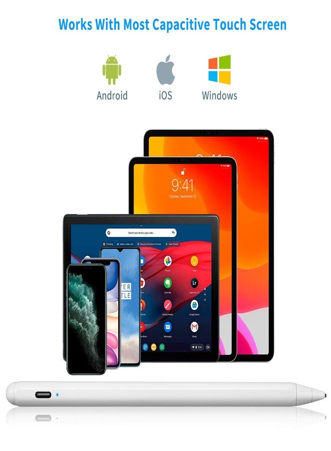 Edivia Acer Spin 3 Convertible Laptop Stylus Pen, Active Stylus Digital Capacitive Pen for Acer Spin 3 Convertible Laptop High Precision with Ultra Fine Tip,Touch-Control and Rechargeable,White Drawing Pen - Image 2