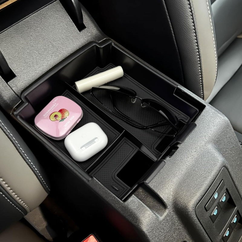 Zxiaochun Center Console Tray Compatible with 2025 2026 Ford Bronco 4-Door Accessories, Full Size Console Armrest Box Organizer, ABS Plastic Black (NOT for Manual & 2-Door & Sport Model) - Image 1
