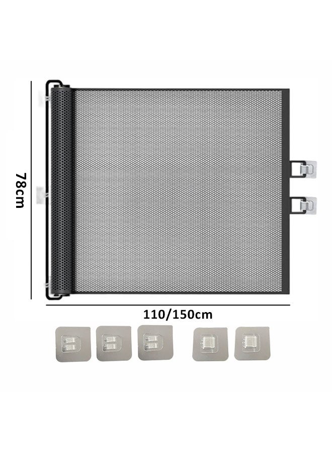 Gerenic Retractable Baby Gate,Mesh Safety Gate for Babies and Pets,Extra Wide Safety Baby Gate for Smooth Wall,No Drilling Portable Easy Install Baby Gate,Adjustable Kids Safety Barrier,Pet Dog Gate for doorways, Stairs, Indoor/Outdoor(Black) - Image 2