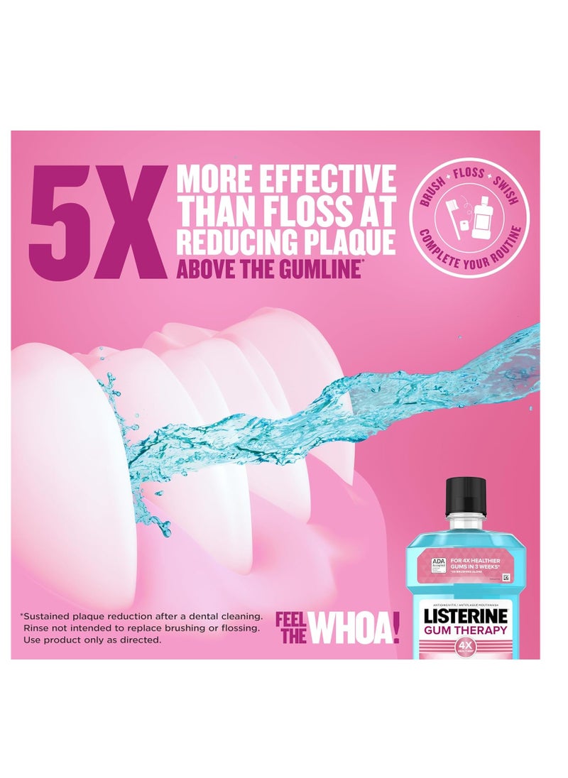 Listerine Listerine Gum Therapy Antiplaque & Anti-Gingivitis Mouthwash, Oral Rinse to Help Reverse Signs of Early Gingivitis Like Bleeding Gums, ADA Accepted, Glacier Mint, 1 L  - Image 2