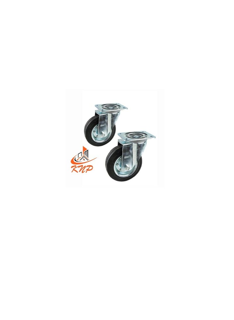 KNP Caster Wheel Rubber 8" Swivel  - Image 2