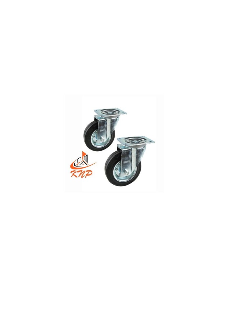 KNP Caster Wheel Rubber 8" Swivel  - Image 3