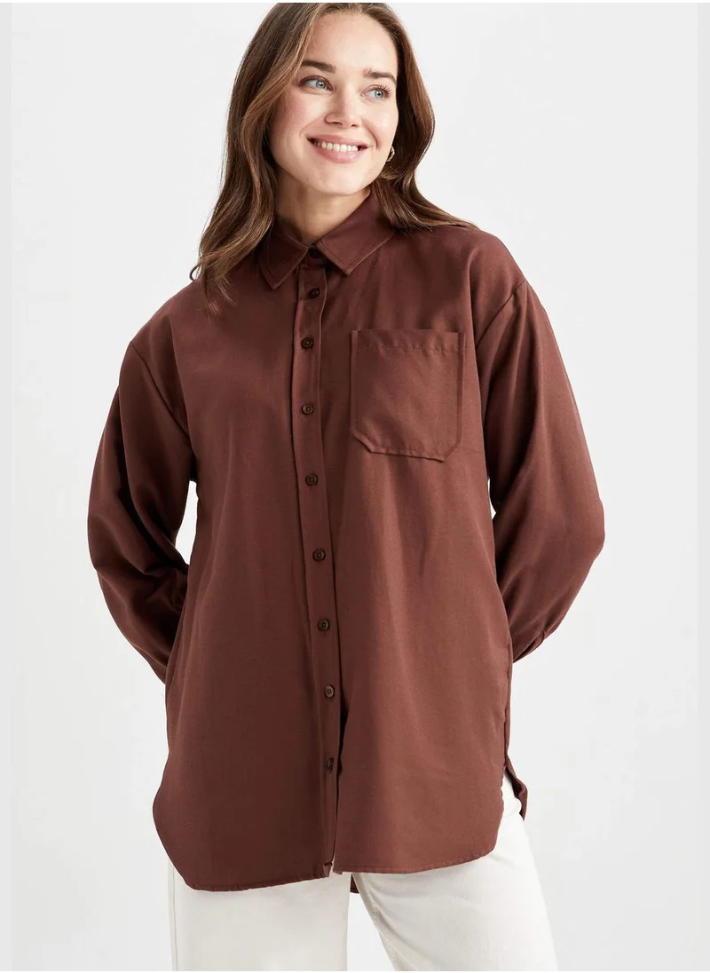 DeFacto Woman Relax Fit Woven Long Sleeve Tunic