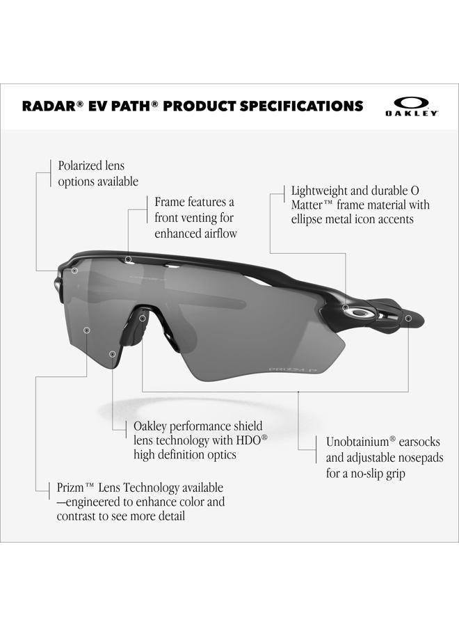 OAKLEY Men's OO9208 Radar EV Path Rectangular Sunglasses, Matte Lilac/Prizm Slate, 38 mm - Image 4