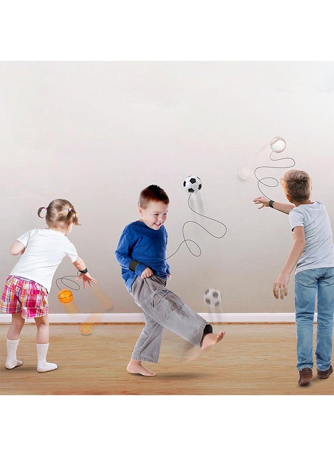 4 Pcs Super High Bouncing Space Ball, Wrist Return Ball, with Wrist Strap, Sports Wrist Balls, Rebound Sports Wrist Exercise Balls, Fun Single Player Toy, Exercise Toy for Indoor or Outdoor  - Image 4