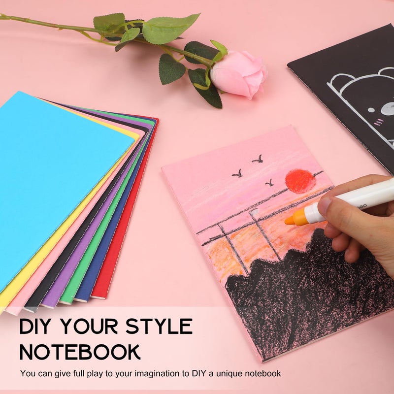 miikoul 24 Pack A5 Blank Journal Notebooks in Bulk, Colorful Soft Cover Unlined Paper for Kids Student Traveler Drawing Writing Take Notes and Plan, 8.3x5.5 Inches, 80 GSM, 60 Pages/30 Sheets - Image 5