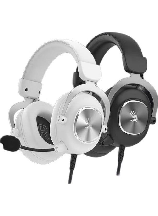 A4TECH A4Tech M760 Wired Gaming Headset, Over-Ear, Blood Hand Phantom Usb 7.1 Sound, Fps Pubg Csgo, Computer Gaming, Noise-Canceling Microphone Headset, Silver White - Image 1