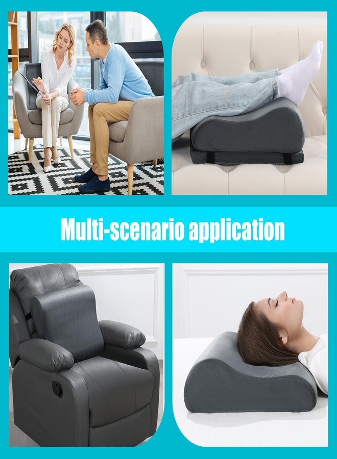 ROYALAY Adjustable Recliner Leg Rest Cushion, Widen and Thicken Recliner Footrest Extender, Wave Shape Lumbar Support Pillow with Adjustable Elastic Straps, Suitable for Bed Chair Sofa Back Support - Image 4