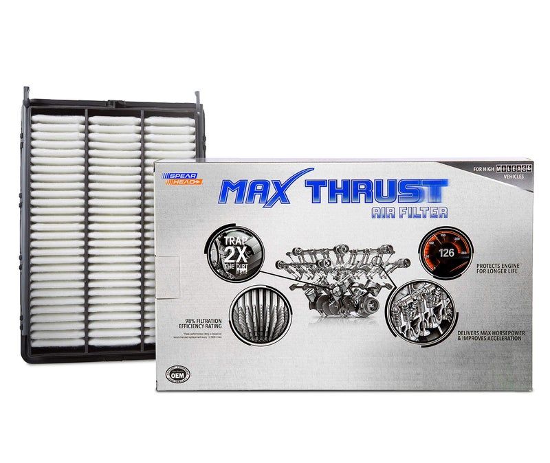 Spearhead MPG Defense Max Thrust Engine Air Filter For All Mileage Vehicles, Fits Like OEM, Restores MPG & Acceleration (MT-065) - Image 1