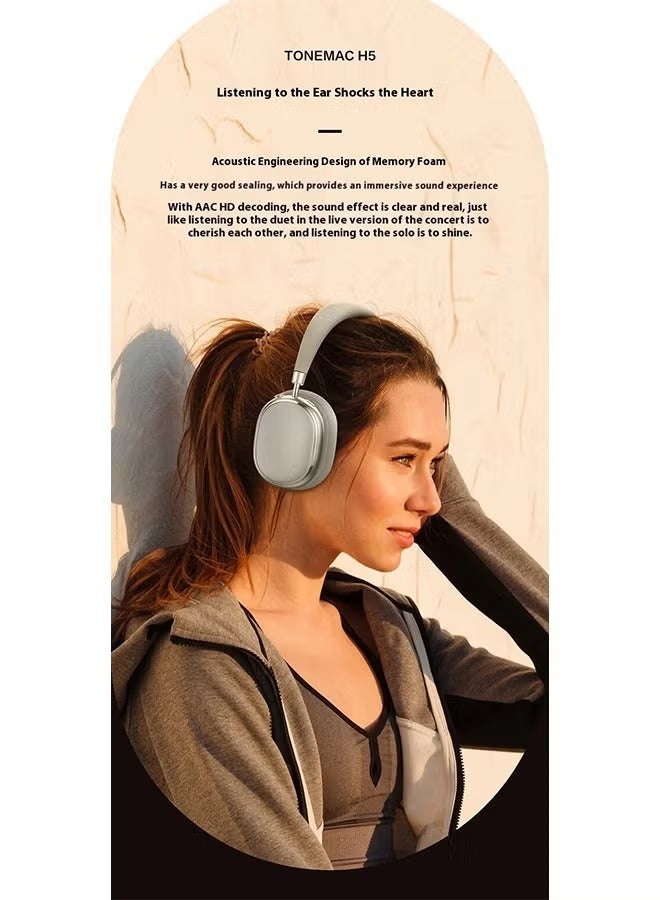TONEMAC H5 Wireless Headset With Mic ANC Active Noise Reduction Long Endurance Bluetooth Headphone Custom Music Gaming Headset - Image 5
