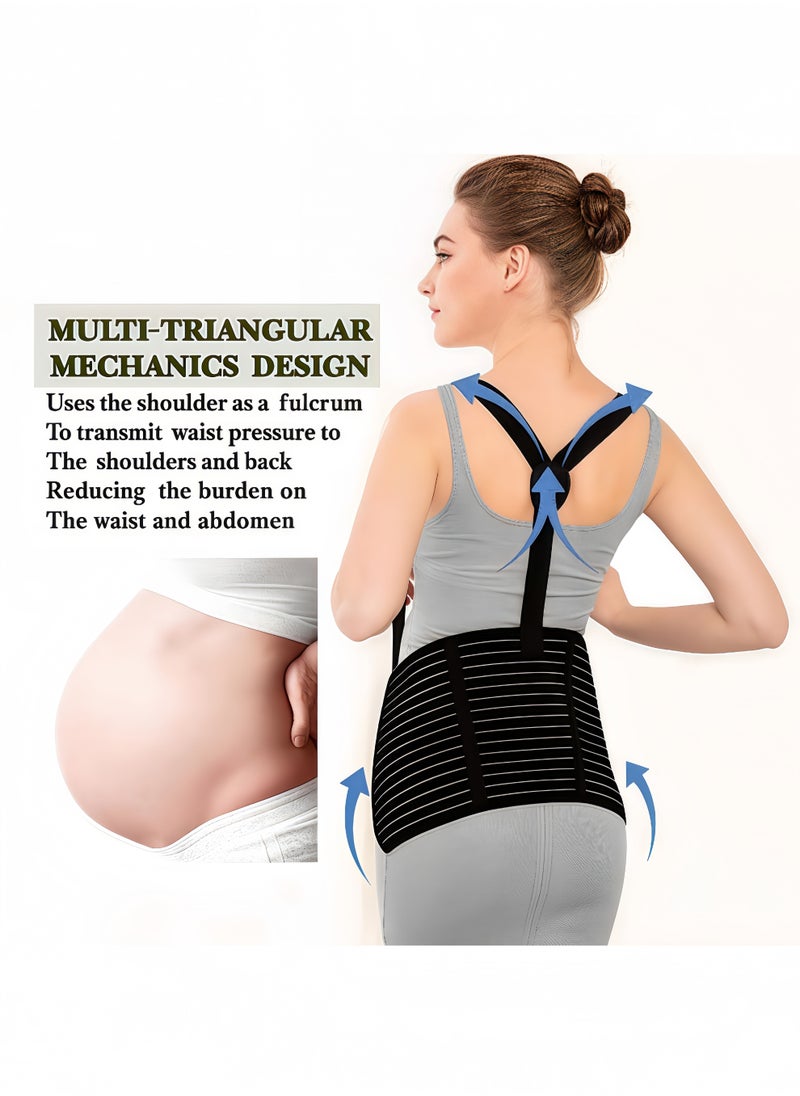 Peachjoy Maternity Belt, Belly Band Pregnancy Support Maternity Belt Pregnancy Must Haves for Pregnant Women Supporting Abdomen, Waist, Pelvis and Back(Black)  - Image 4