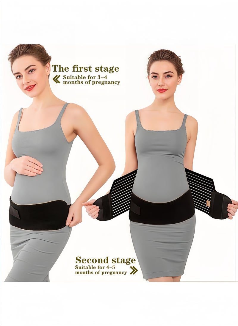 Peachjoy Maternity Belt, Belly Band Pregnancy Support Maternity Belt Pregnancy Must Haves for Pregnant Women Supporting Abdomen, Waist, Pelvis and Back(Black)  - Image 5