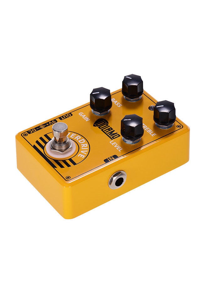 D-8 Overdrive Guitar Effect Pedal with Bass Treble Gain Level Controls and True Bypass Design for Electric Guitar