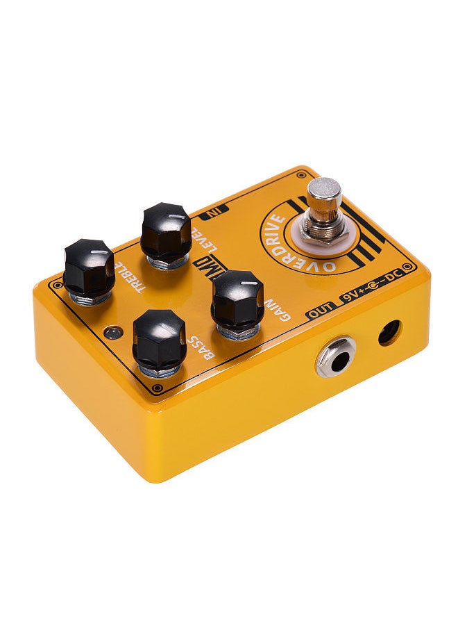 D-8 Overdrive Guitar Effect Pedal with Bass Treble Gain Level Controls and True Bypass Design for Electric Guitar
