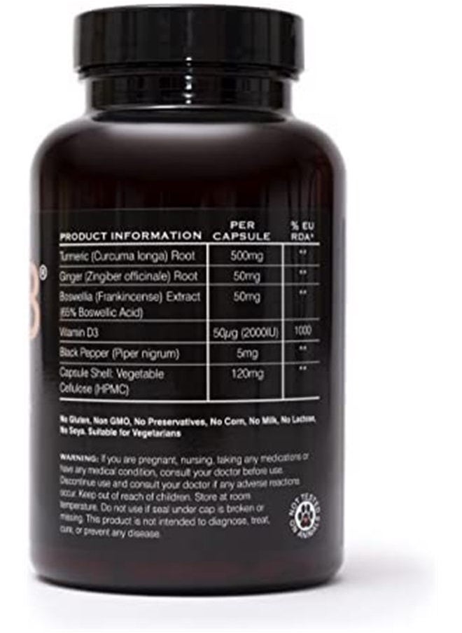 Watermans Allevi8 - Ayurvedic Medicine, Frankincense, Turmeric, Ginger, Black Pepper, Vitamin D3, 2 Months Supply, to Help with Joint Support, Digestion, Bloating, and Immune System  - Image 2