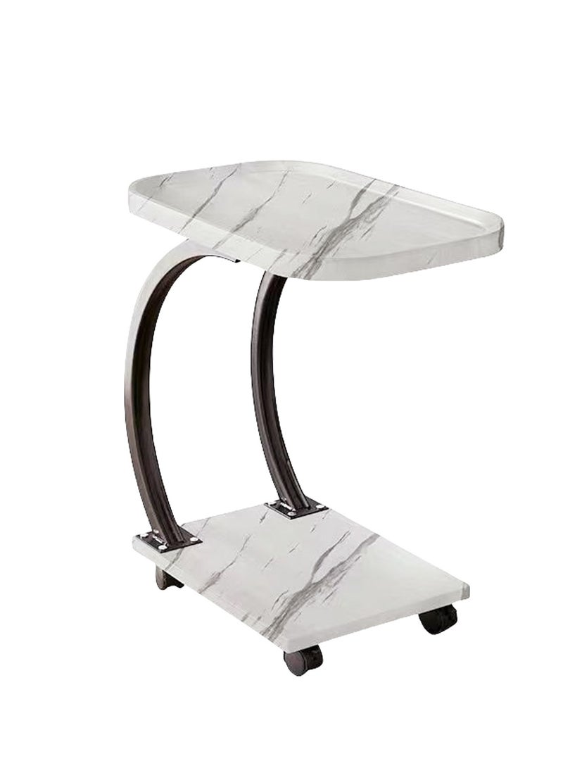 EqiEch Coffee Table Double Layer Tea Table Removable Storage Table Waterproof Sofa Table, High Load-bearing Eco-friendly Material, Wood Grain Finish Suitable for Living Room Cafe Flower Shop - Image 1