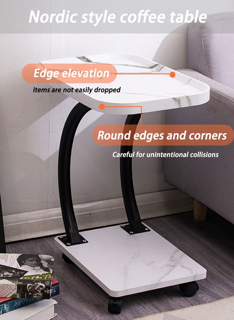 EqiEch Coffee Table Double Layer Tea Table Removable Storage Table Waterproof Sofa Table, High Load-bearing Eco-friendly Material, Wood Grain Finish Suitable for Living Room Cafe Flower Shop - Image 5