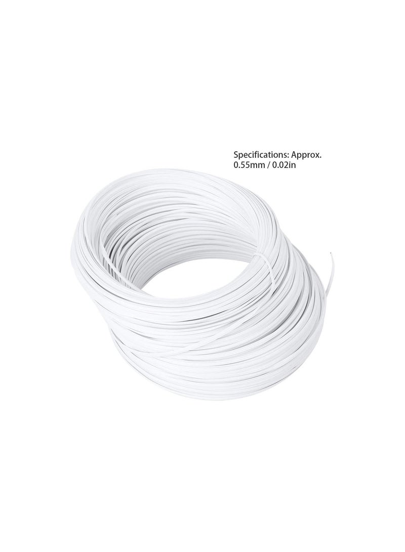 GGOOT Plastic Coated Garden Wire, 328ft 0.55mm White Plastic Plant Twist Tie Galvanized Iron Wire Single Core Inside for Secure Vines, Plants, Wire Bundling - Image 3