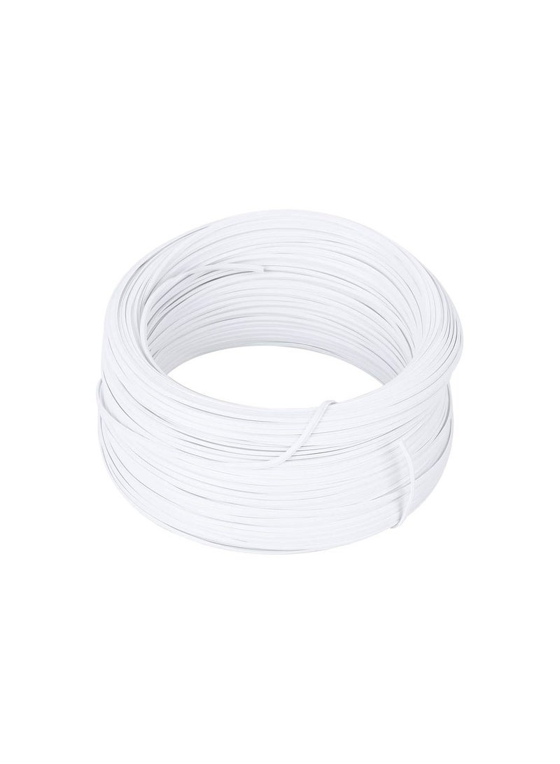 GGOOT Plastic Coated Garden Wire, 328ft 0.55mm White Plastic Plant Twist Tie Galvanized Iron Wire Single Core Inside for Secure Vines, Plants, Wire Bundling - Image 1