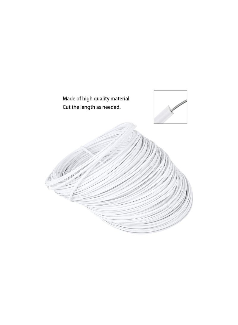 GGOOT Plastic Coated Garden Wire, 328ft 0.55mm White Plastic Plant Twist Tie Galvanized Iron Wire Single Core Inside for Secure Vines, Plants, Wire Bundling - Image 2