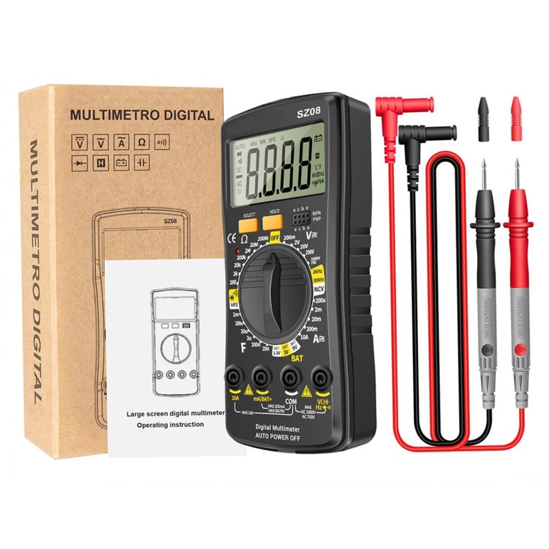 Auto Ranging Digital Multimeter Voltage Tester with Capacitance Diode Continuity Measurement - Image 2