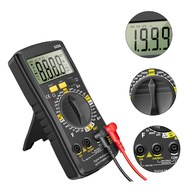 Auto Ranging Digital Multimeter Voltage Tester with Capacitance Diode Continuity Measurement - Image 5