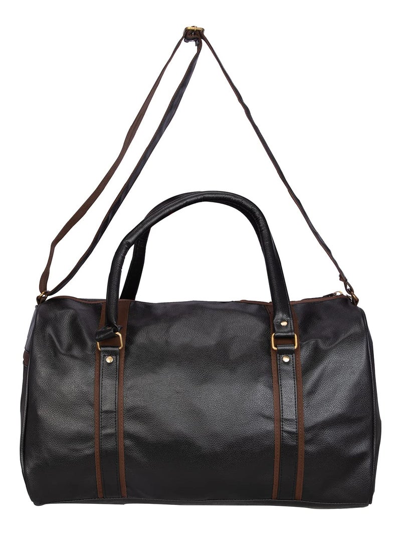COSMUS Cabin size Duffle bag - Cosmus Sailor PU 30 Litre Stylish duffle bag (BLACK) - Image 4