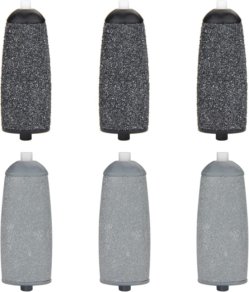 Replacement Heads for Flawless Pedi Replacement Roller Refills Heads Compatible with Finishing Touch Flawless Pedi Electric Tool File 6Pack  3 Black Coarse and 3 Gray Fine