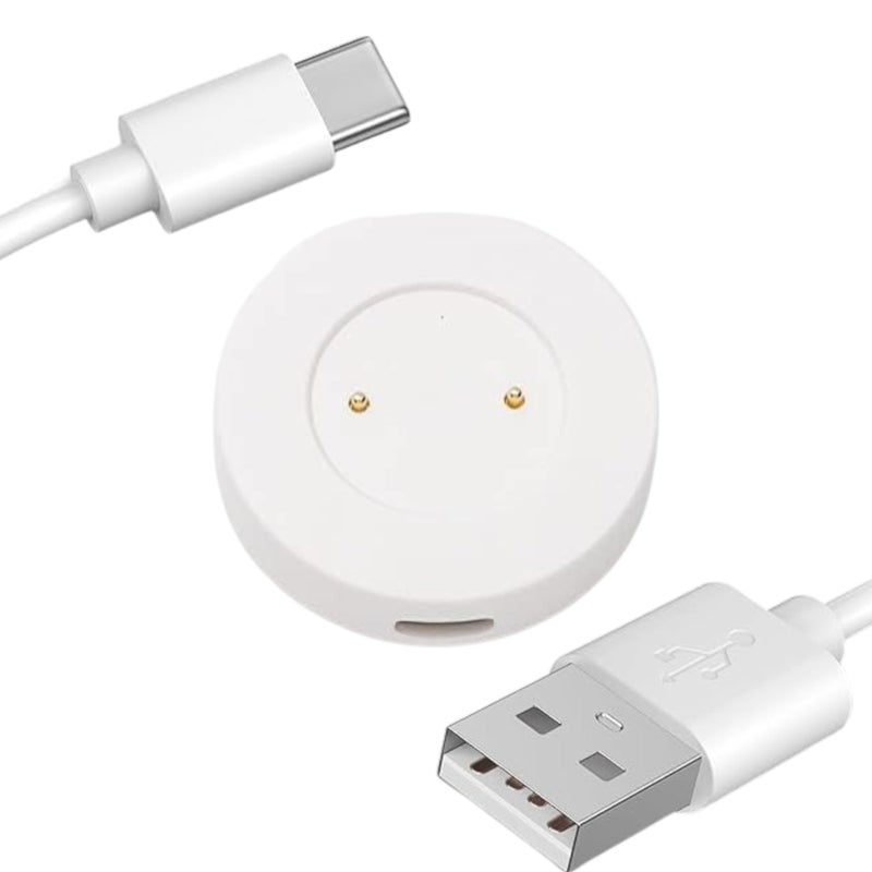 Smartwatch Charger with USB Type-C Cable, Compatible with GT/GT2/GT2e/Magic/Magic watch2/GS Pro/watch Dream, Fast Charging Dock, White - Image 1