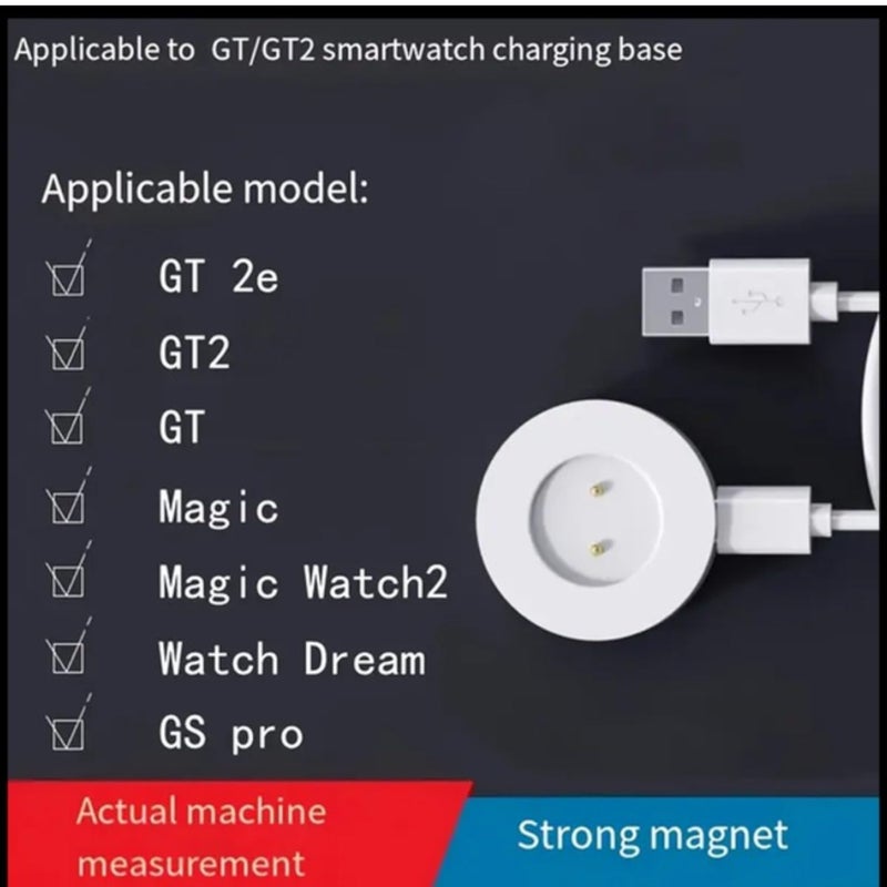 Smartwatch Charger with USB Type-C Cable, Compatible with GT/GT2/GT2e/Magic/Magic watch2/GS Pro/watch Dream, Fast Charging Dock, White - Image 4