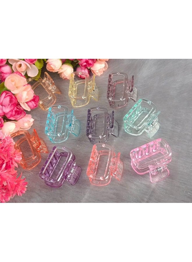 DENICRAAS Square Design Floral Crystal Hair Claw Clips For Girls & Women, 10 Pack, Multi-Color Assortment Strong Grip, Lightweight,Hair Accessory - Image 2