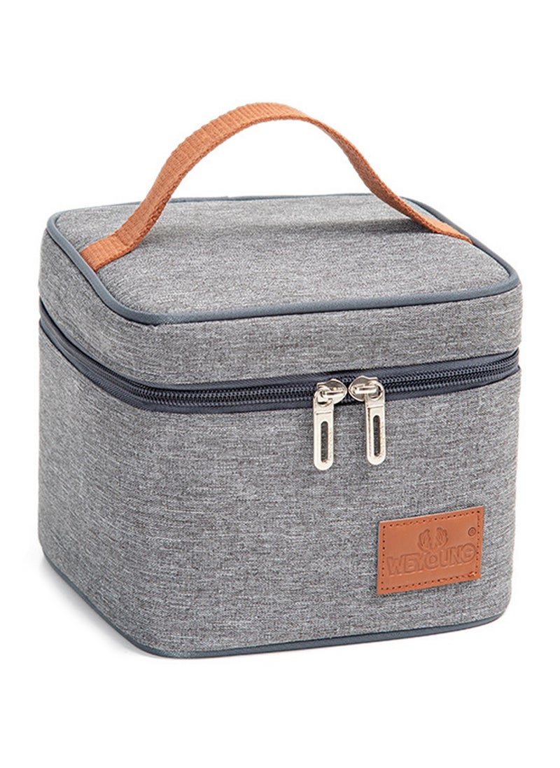 TYCOM Insulated Lunch Bag Lunch Box Large Cooler Tote Bag for Men Women and Children Double Deck Cooler for Office and Picnic B-8018-1 Grey.  - Image 1