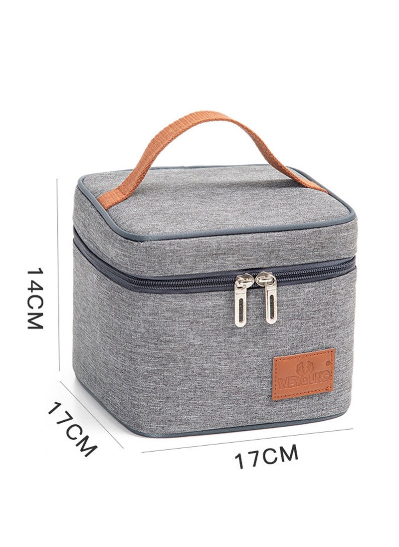 TYCOM Insulated Lunch Bag Lunch Box Large Cooler Tote Bag for Men Women and Children Double Deck Cooler for Office and Picnic B-8018-1 Grey.  - Image 2