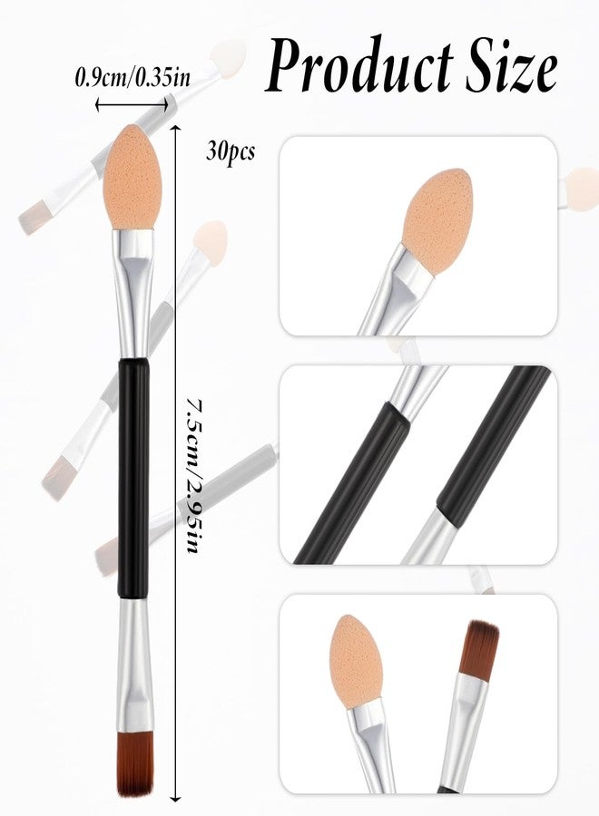 Eldraqth 30pcs Dual Sides Disposable Eye Shadow Applicators Eyeshadow Applicators Sticks with Soft Sponge Head Eyes Makeup Cosmetic Tool Portable Travel Mini Eyes Makeup Brushes Concealer Brush(2.95inch) - Image 2