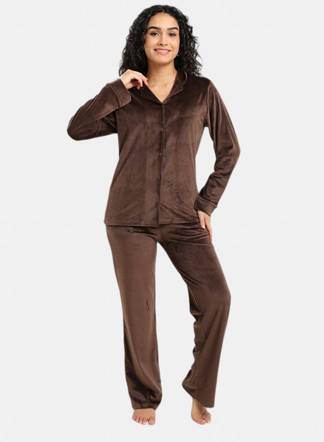 Carina Velvet Classic Pyjama Set - Image 1